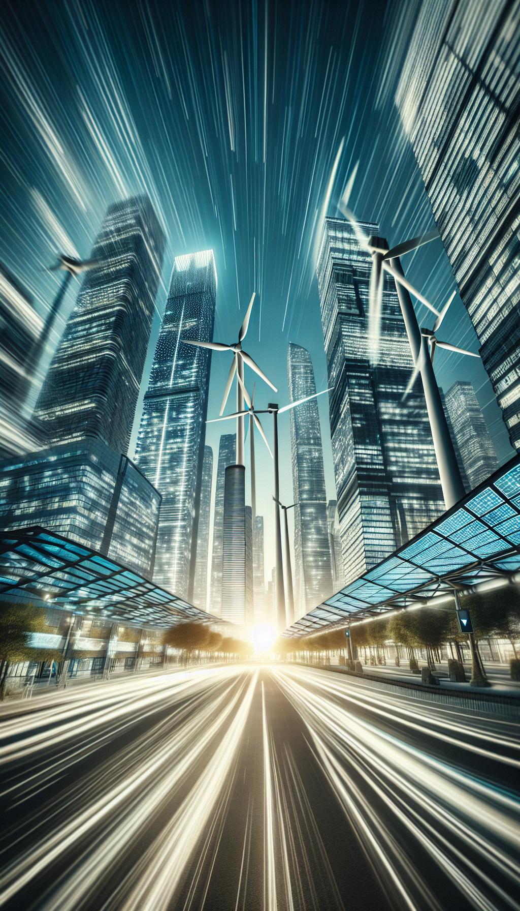 AI-driven sustainable city with green energy solutions