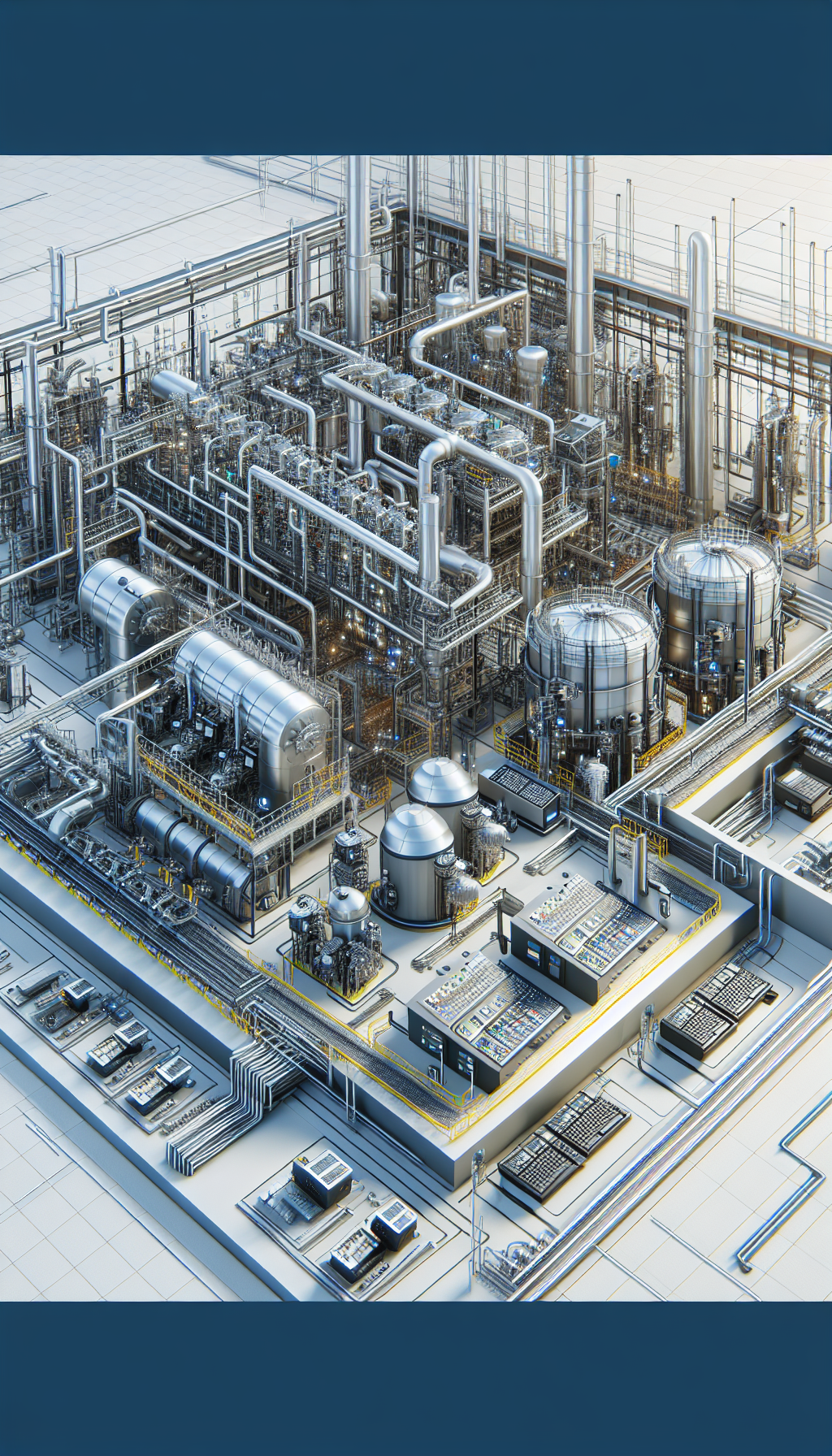 AI-driven waste heat recovery system in industrial setting, highlighting efficiency.