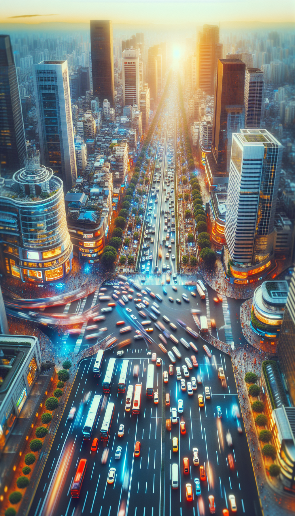 AI-driven transportation routing in a city with efficient traffic flow