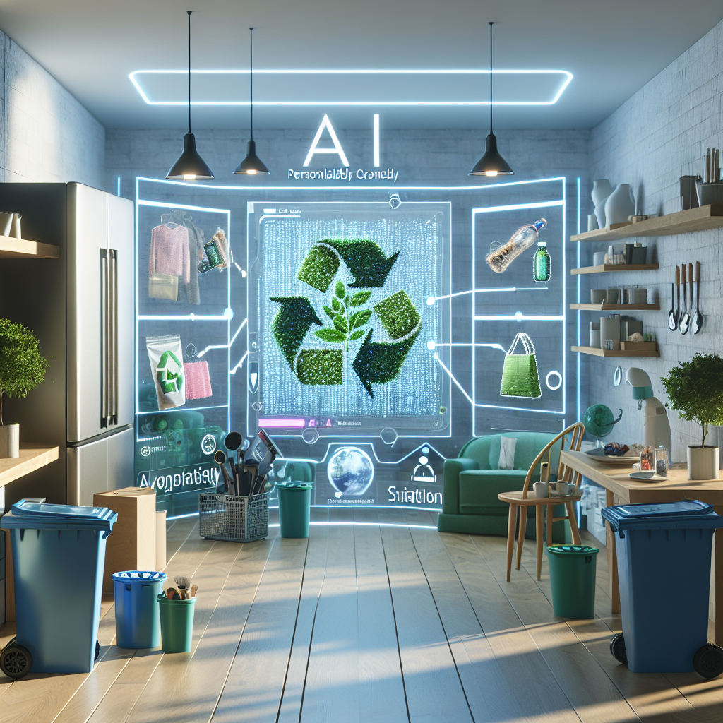 AI technology in a sustainable consumer setting with eco-friendly recommendations.