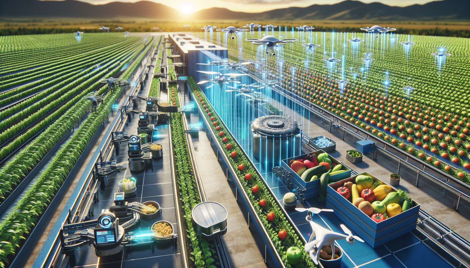 AI technology in action at a smart farm reducing food waste.